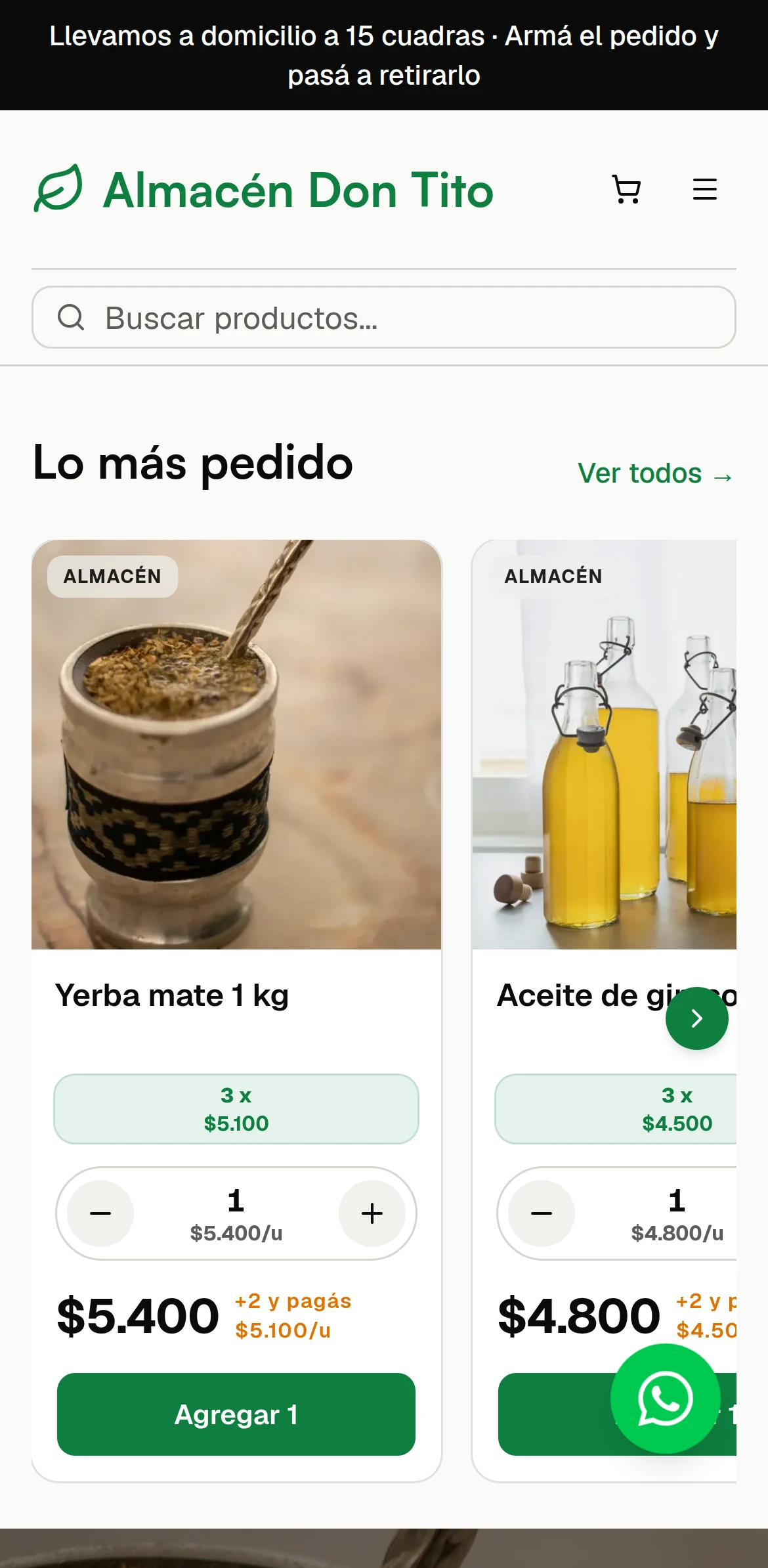 Tienda de ejemplo de almacenes: Almacén Don Tito